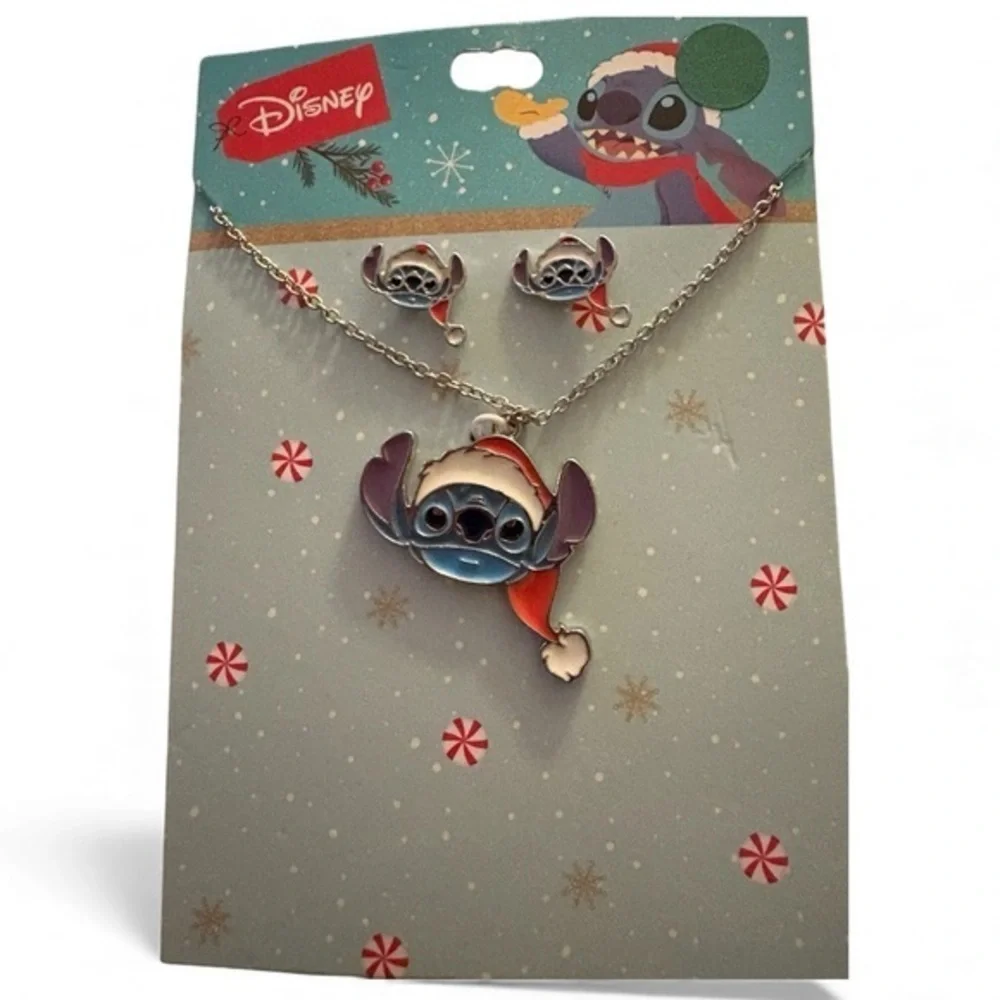 Disney Stitch Holiday Jewelry Set - Red and Blue